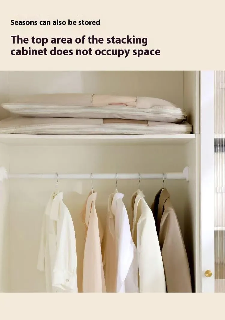 2025 Space Saving Hanging Garment Bag with Self Compression Zipper, Dust Cover Clothes Bags for Down Coat, Space Saving Self Compression Organizer (Beige, XL)