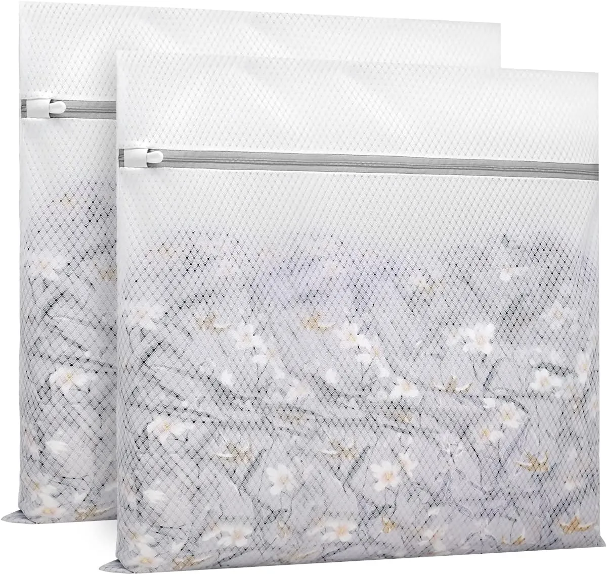 2Pcs Durable Diamond Mesh Laundry Bags for Delicates 24 x 24 Inches (2, XX-Large)
