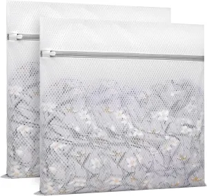2Pcs Durable Diamond Mesh Laundry Bags for Delicates 24 x 24 Inches (2, XX-Large)