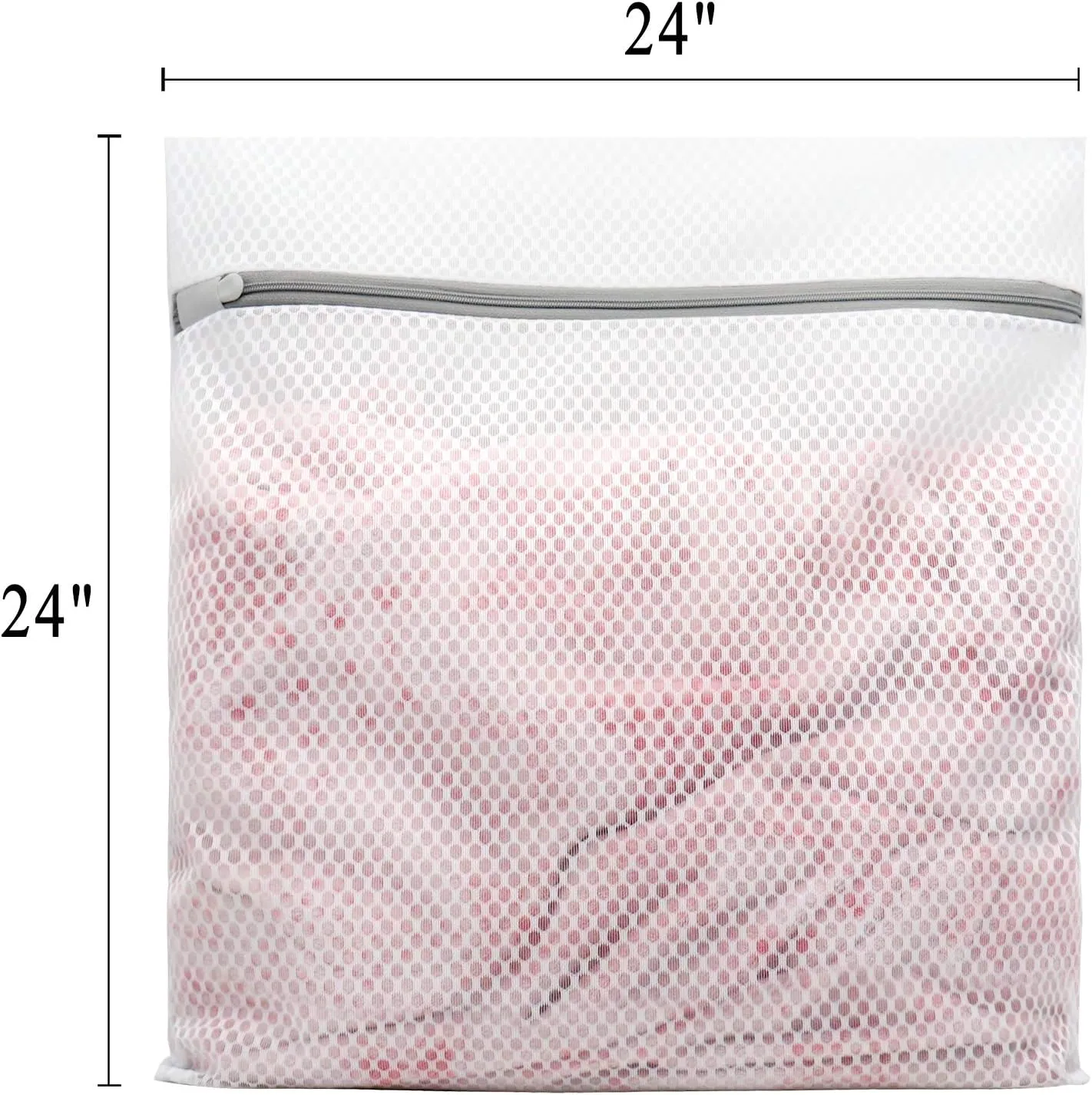 2Pcs Durable Honeycomb Mesh Laundry Bags for Delicates 24 x 24 Inches (2, XX-Large)