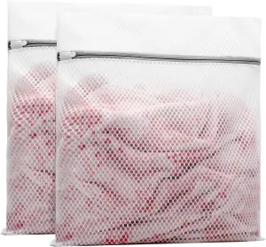 2Pcs Durable Honeycomb Mesh Laundry Bags for Delicates 24 x 24 Inches (2, XX-Large)