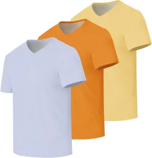 3/5 Pack Mens T Shirt Short Sleeve V-Neck Soft Fitted Tees S - 5XL Fresh Classic Tshirts