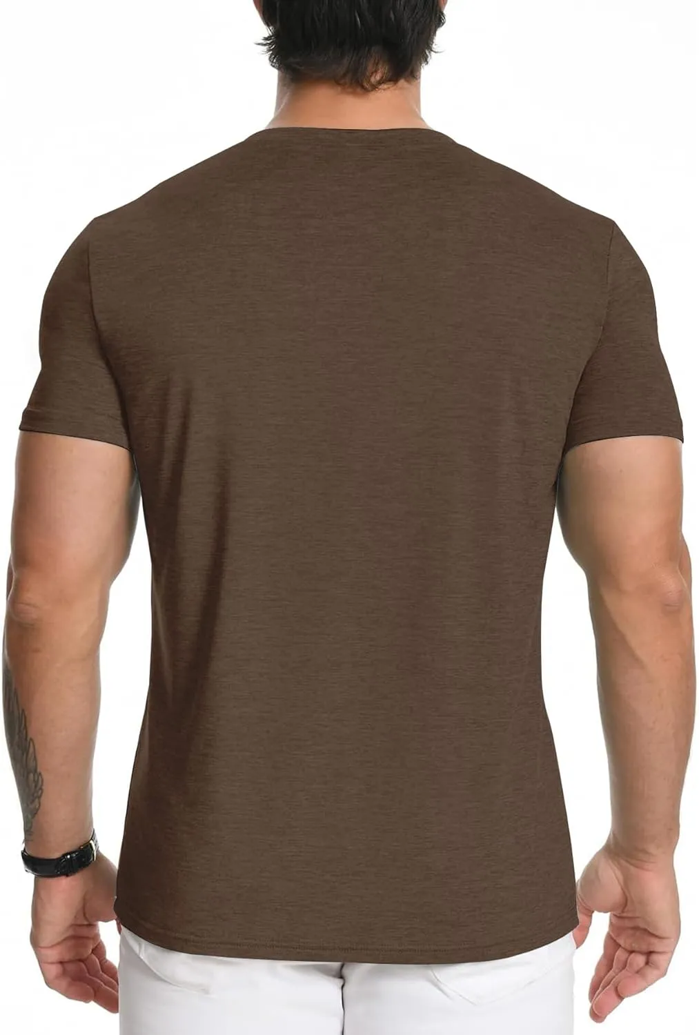3/5 Pack Mens T Shirt Short Sleeve V-Neck Soft Fitted Tees S - 5XL Fresh Classic Tshirts