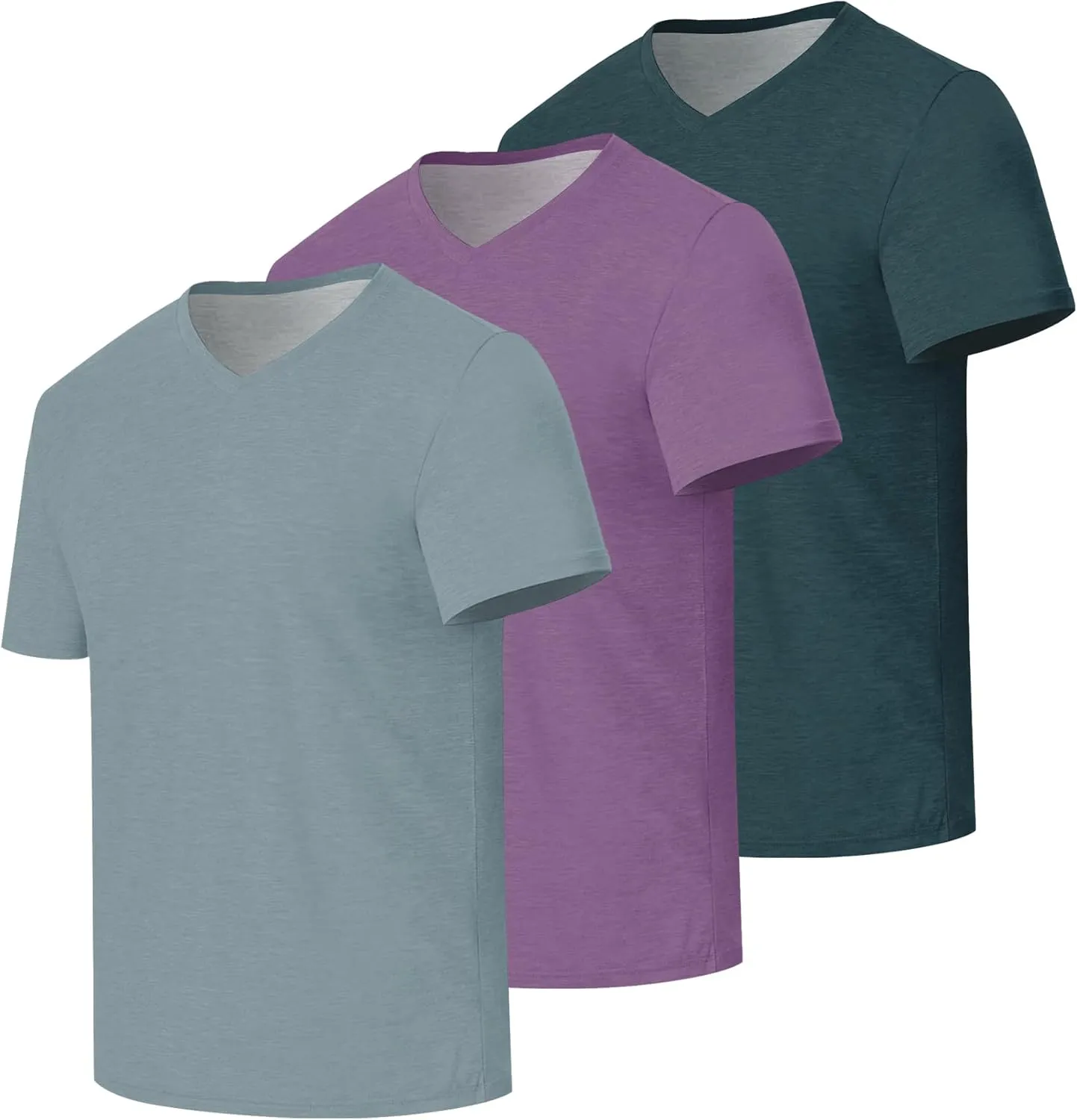 3/5 Pack Mens T Shirt Short Sleeve V-Neck Soft Fitted Tees S - 5XL Fresh Classic Tshirts