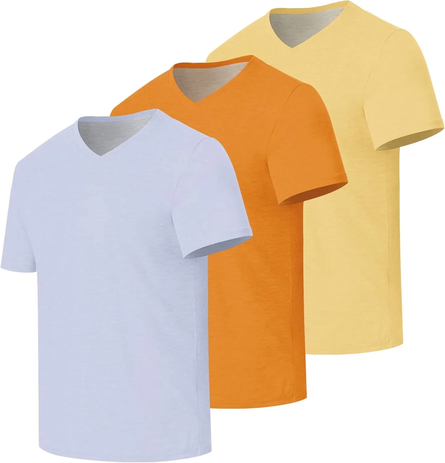3/5 Pack Mens T Shirt Short Sleeve V-Neck Soft Fitted Tees S - 5XL Fresh Classic Tshirts