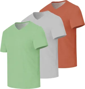 3/5 Pack Mens T Shirt Short Sleeve V-Neck Soft Fitted Tees S - 5XL Fresh Classic Tshirts