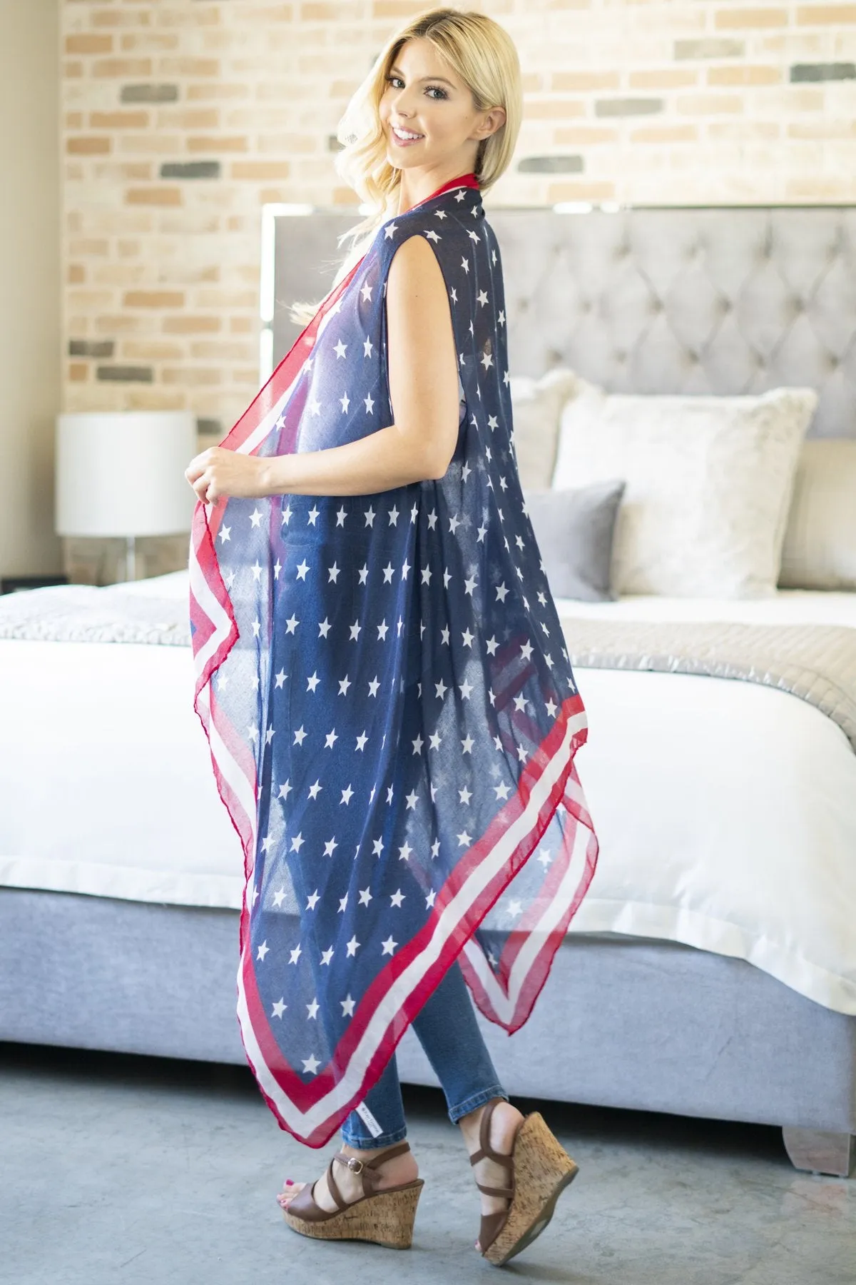 AMERICAN WOMAN - Small Stars Kimono Cover-up