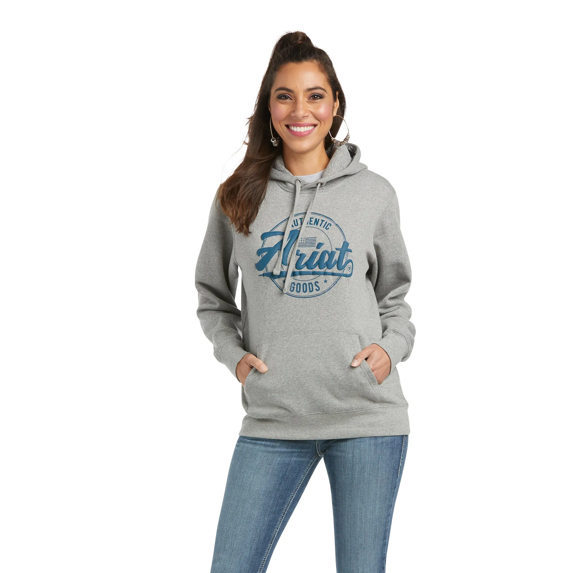 Ariat® Women's R.E.A.L.™ Heather Grey Graphic Logo Hoodie 10037579