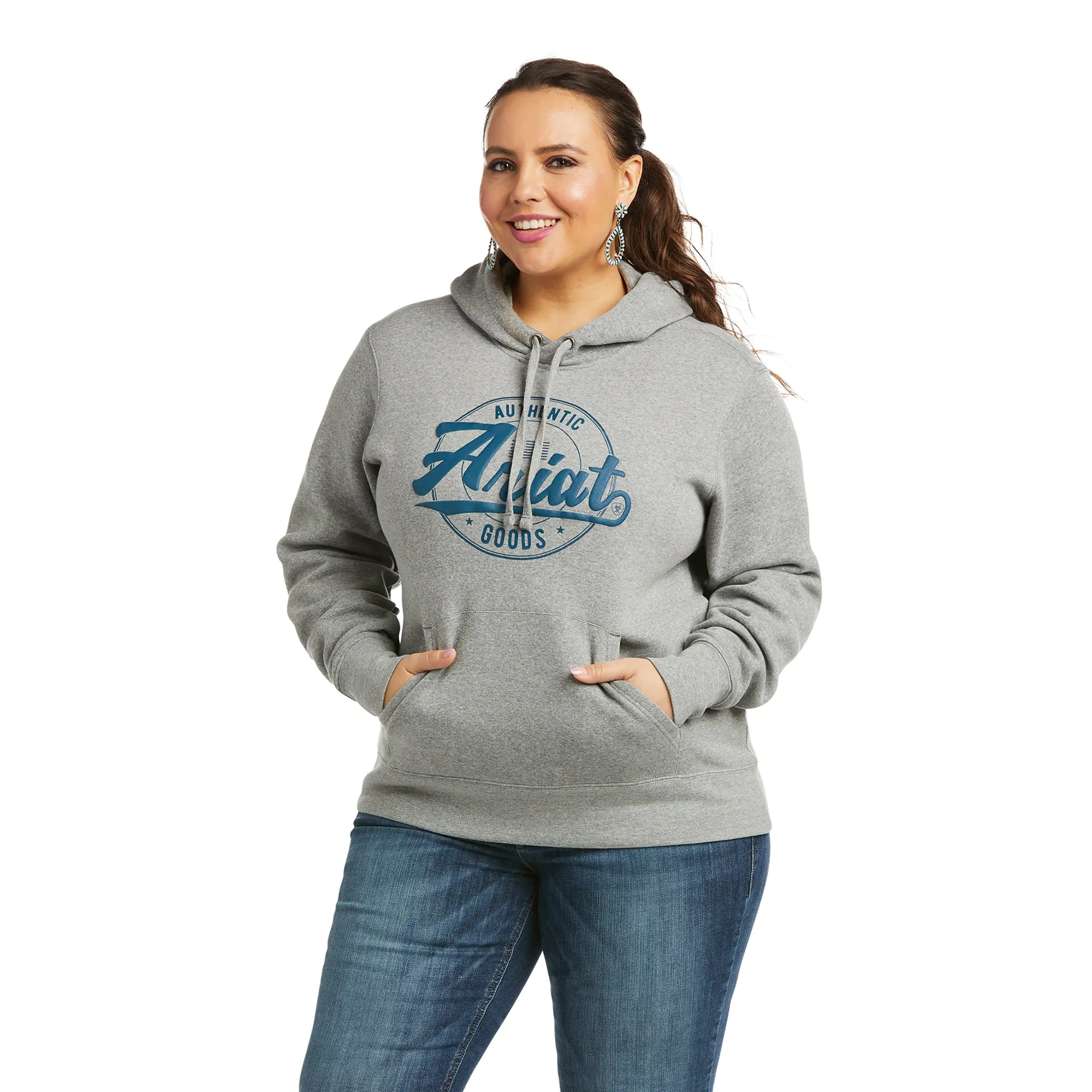 Ariat® Women's R.E.A.L.™ Heather Grey Graphic Logo Hoodie 10037579
