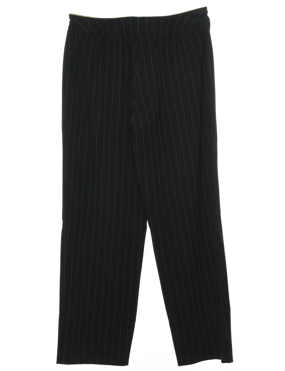 Black Striped Classic Trousers - W32 L31