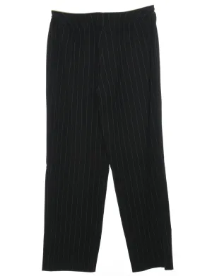 Black Striped Classic Trousers - W32 L31