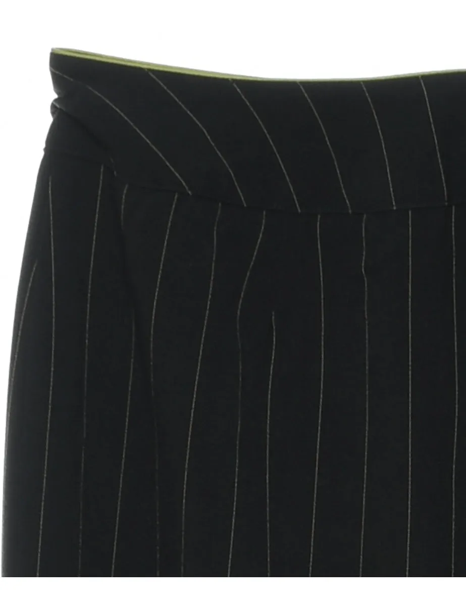 Black Striped Classic Trousers - W32 L31