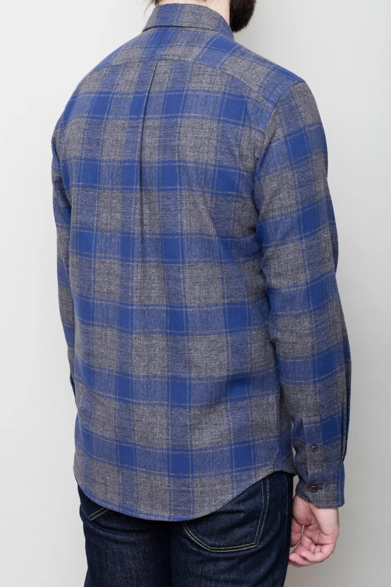 Blue/Grey Marl Check Shirt