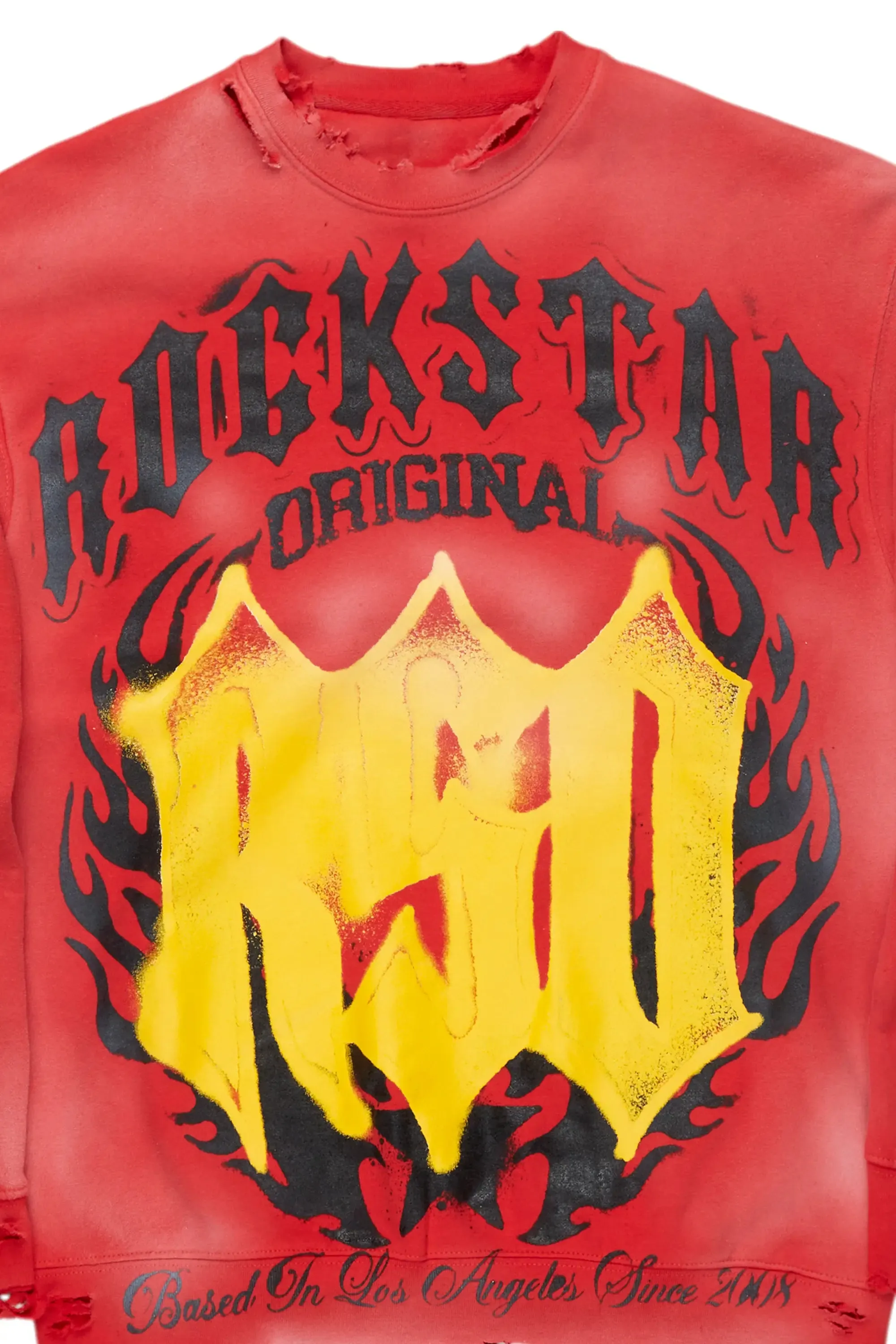 Boaz Red/Yellow Graphic Crewneck