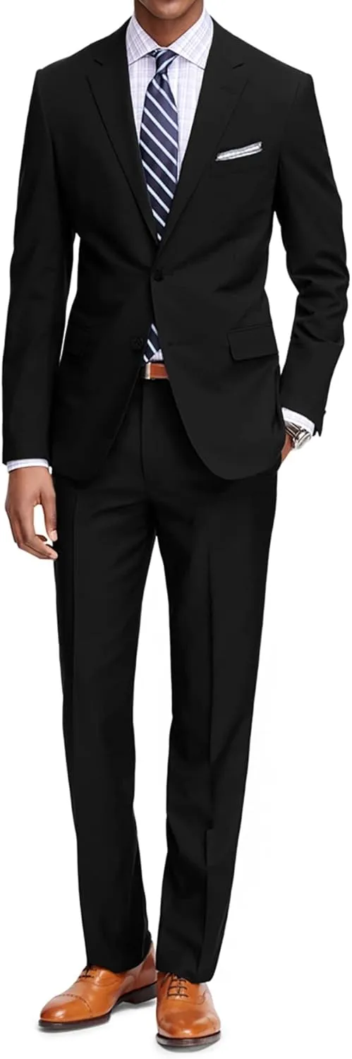 Braveman Men's Two Piece Classic Regular Fit Suits Jacket and Pant 2 Piece Set