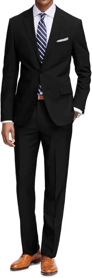 Braveman Men's Two Piece Classic Regular Fit Suits Jacket and Pant 2 Piece Set