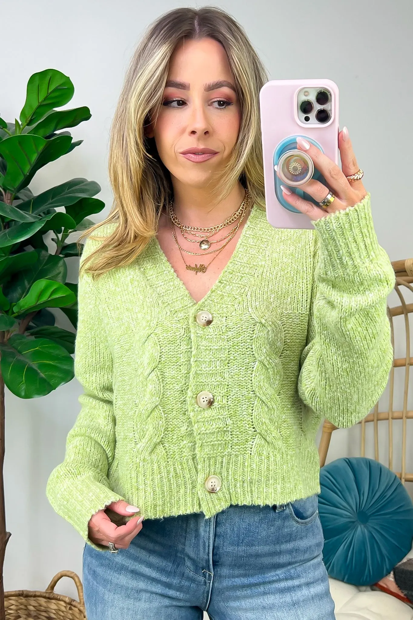 Caliah Button Up Knit Sweater - FINAL SALE