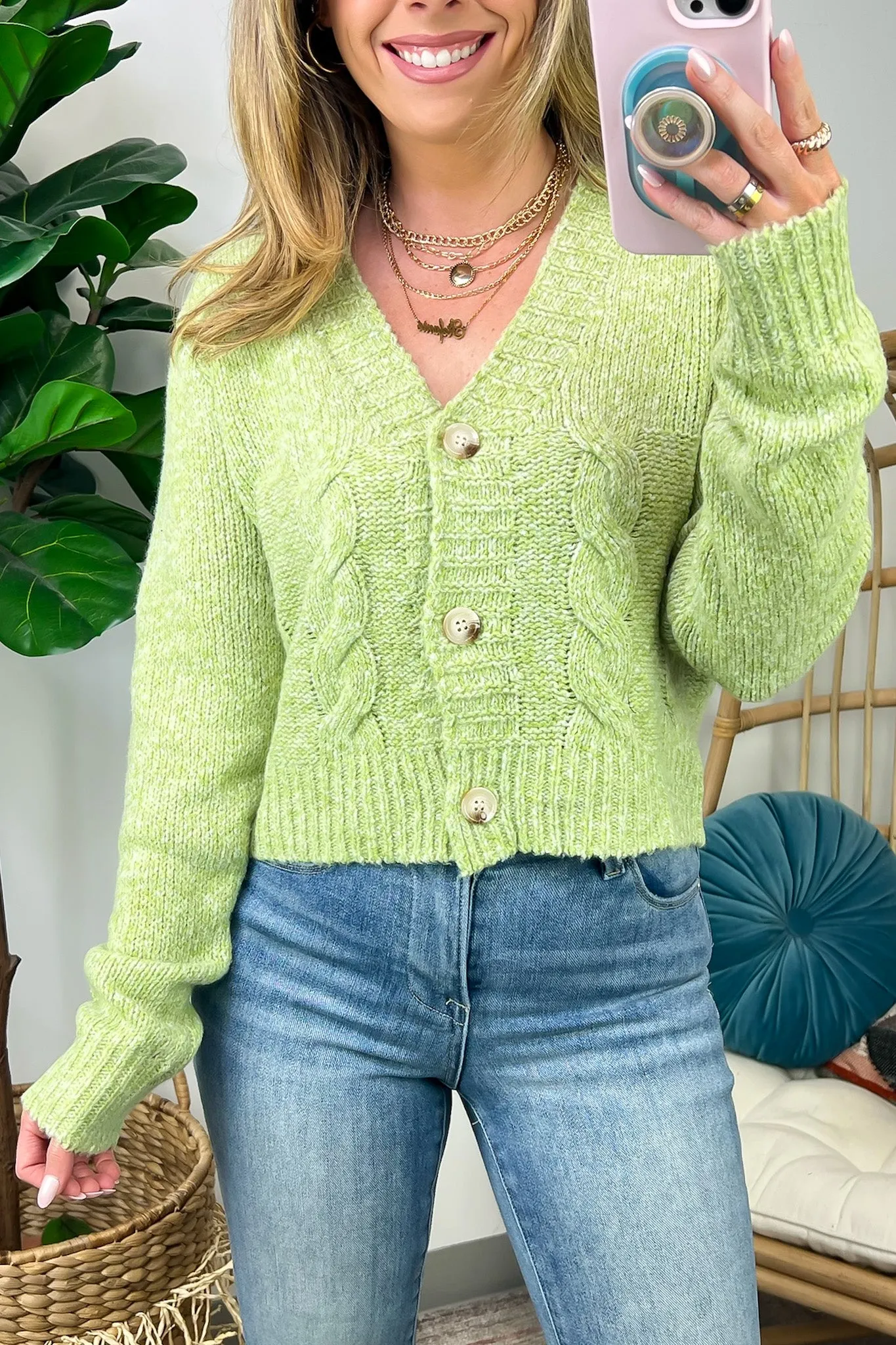 Caliah Button Up Knit Sweater - FINAL SALE