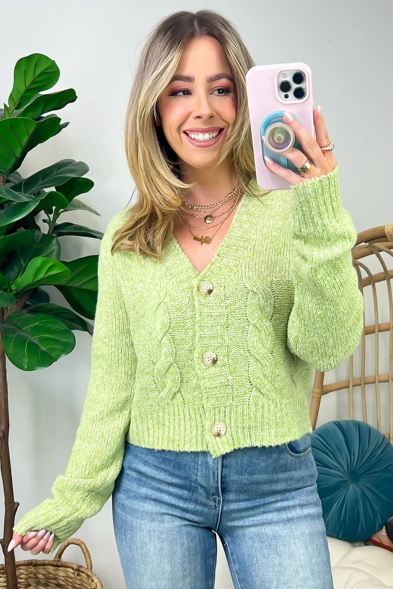 Caliah Button Up Knit Sweater - FINAL SALE