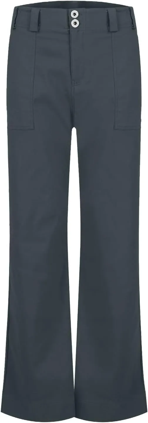 Casual Flare Pants for Women Classic Stretch Twill Pants High Waisted Chino Pants Comfy Wide Leg Pants with Pockets