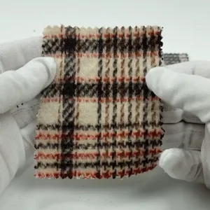 Check Brushed Wool Polyester Woven Fabric - FAB1503