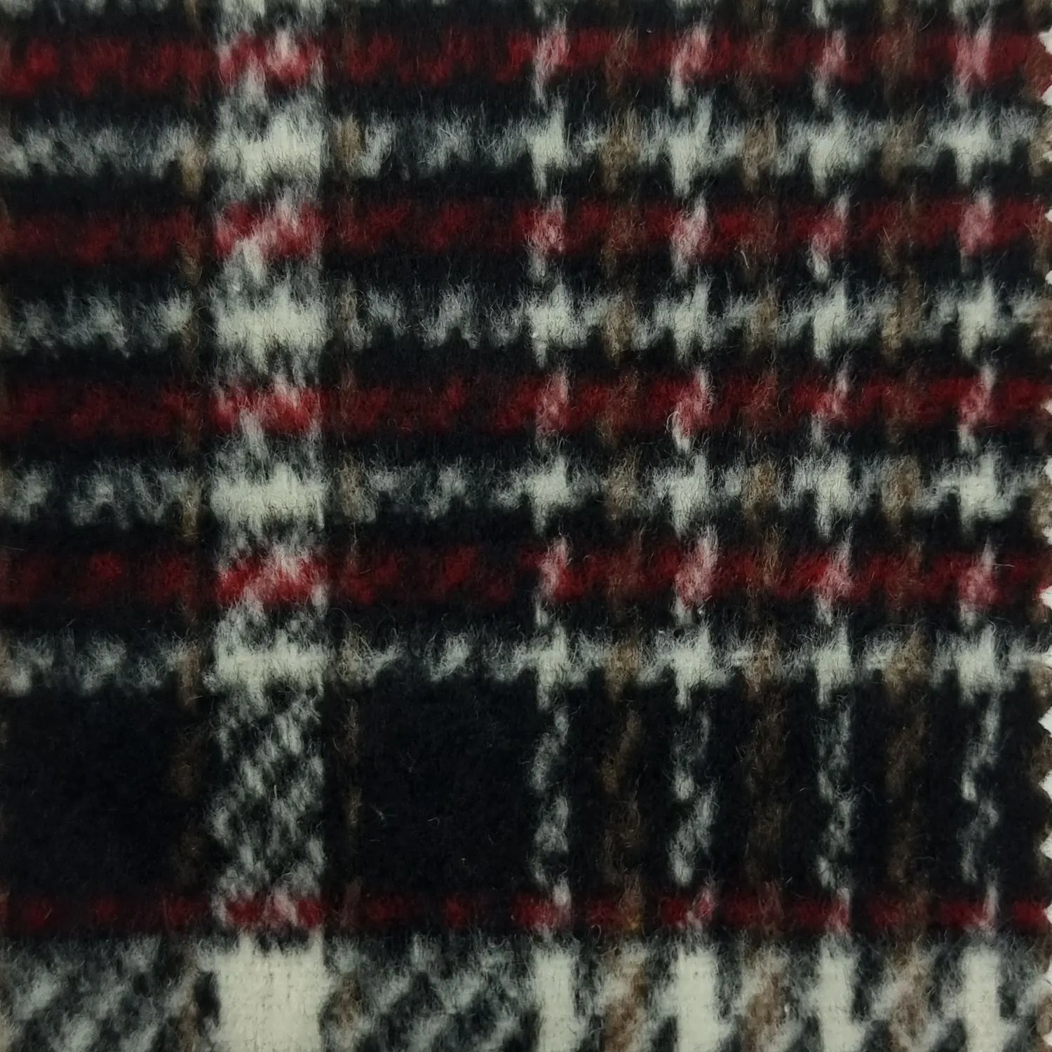 Check Brushed Wool Polyester Woven Fabric - FAB1503