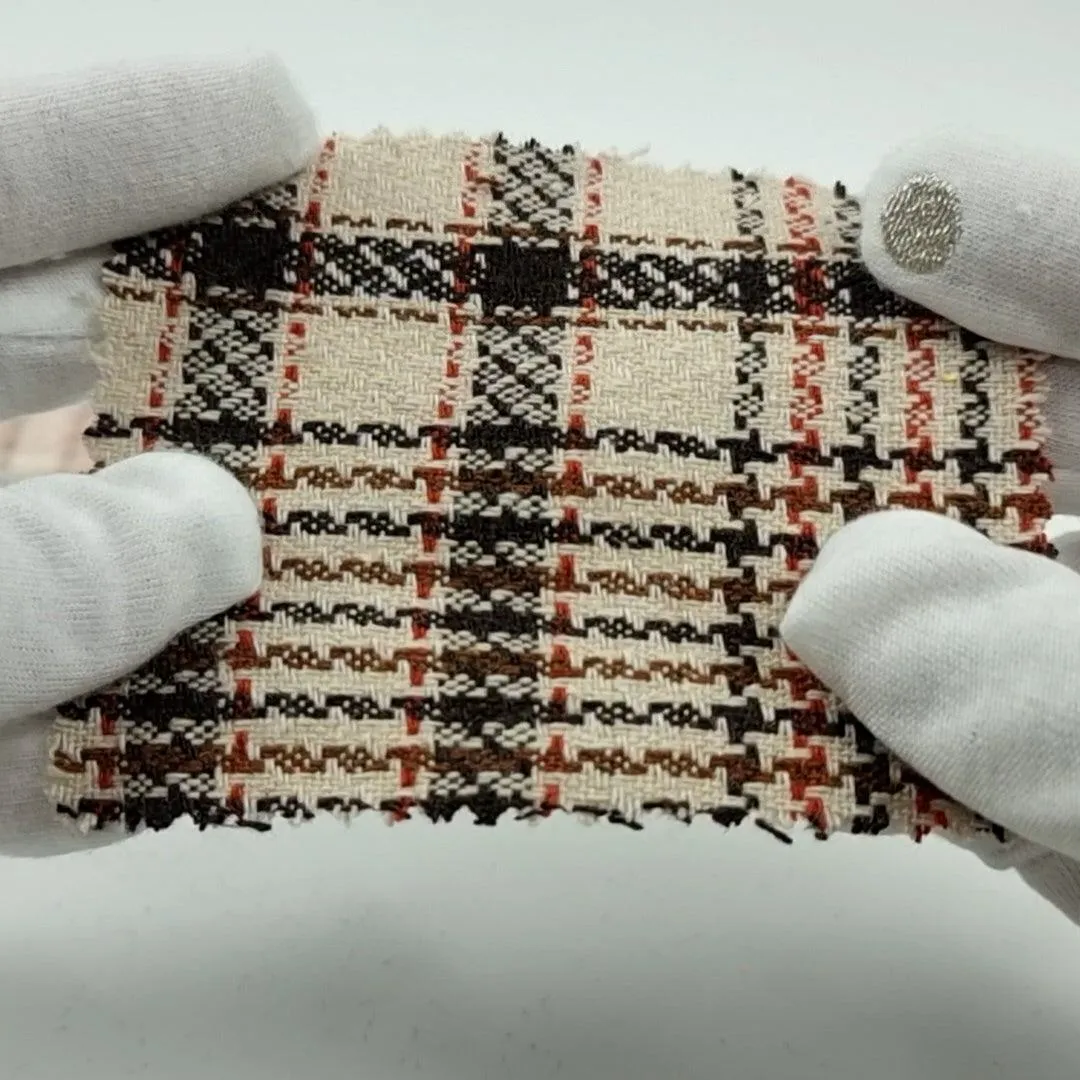 Check Brushed Wool Polyester Woven Fabric - FAB1503