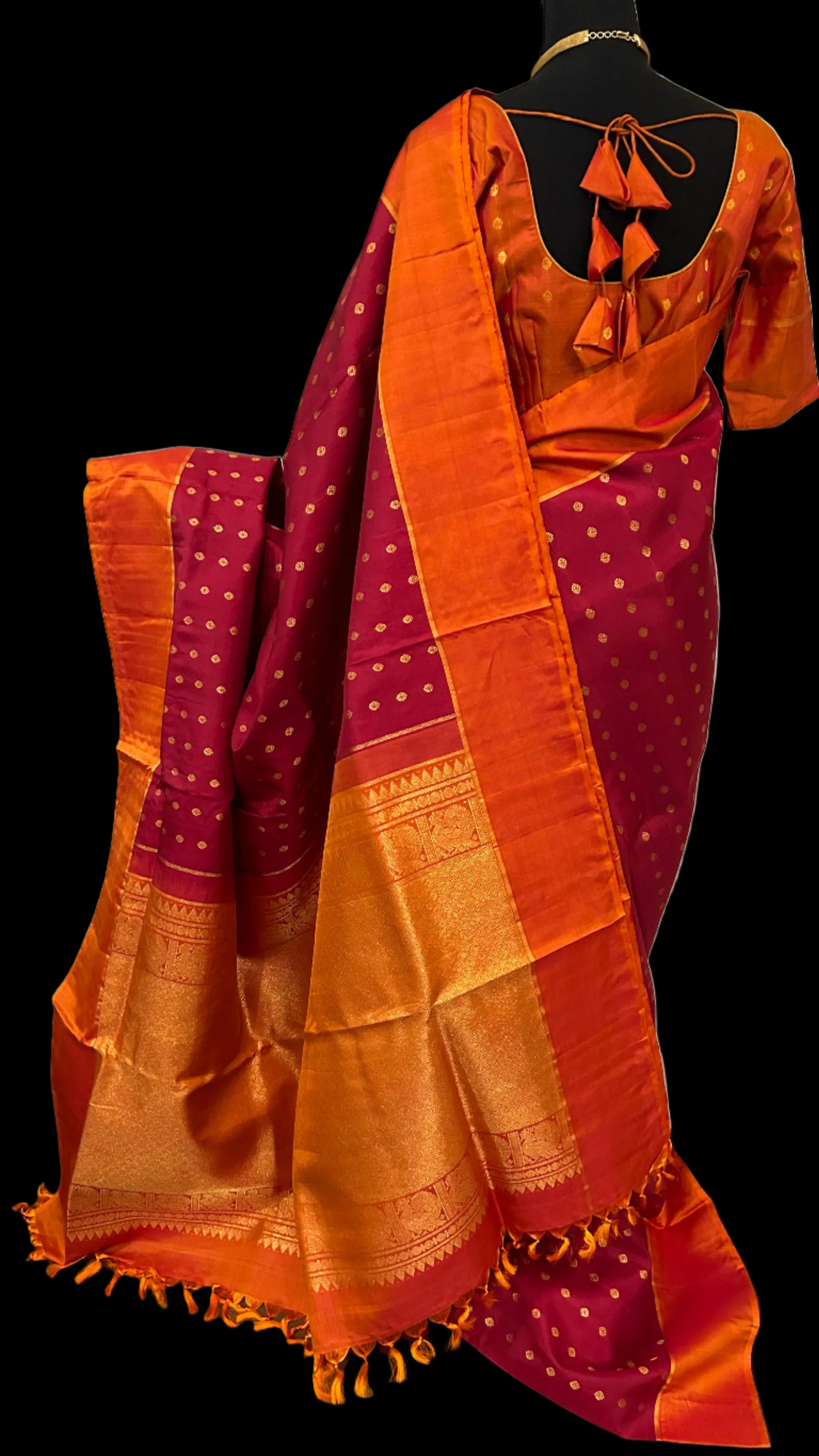 Chili RED kanchi pattu saree online usa