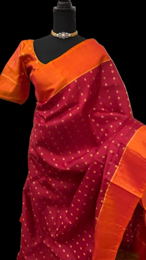 Chili RED kanchi pattu saree online usa