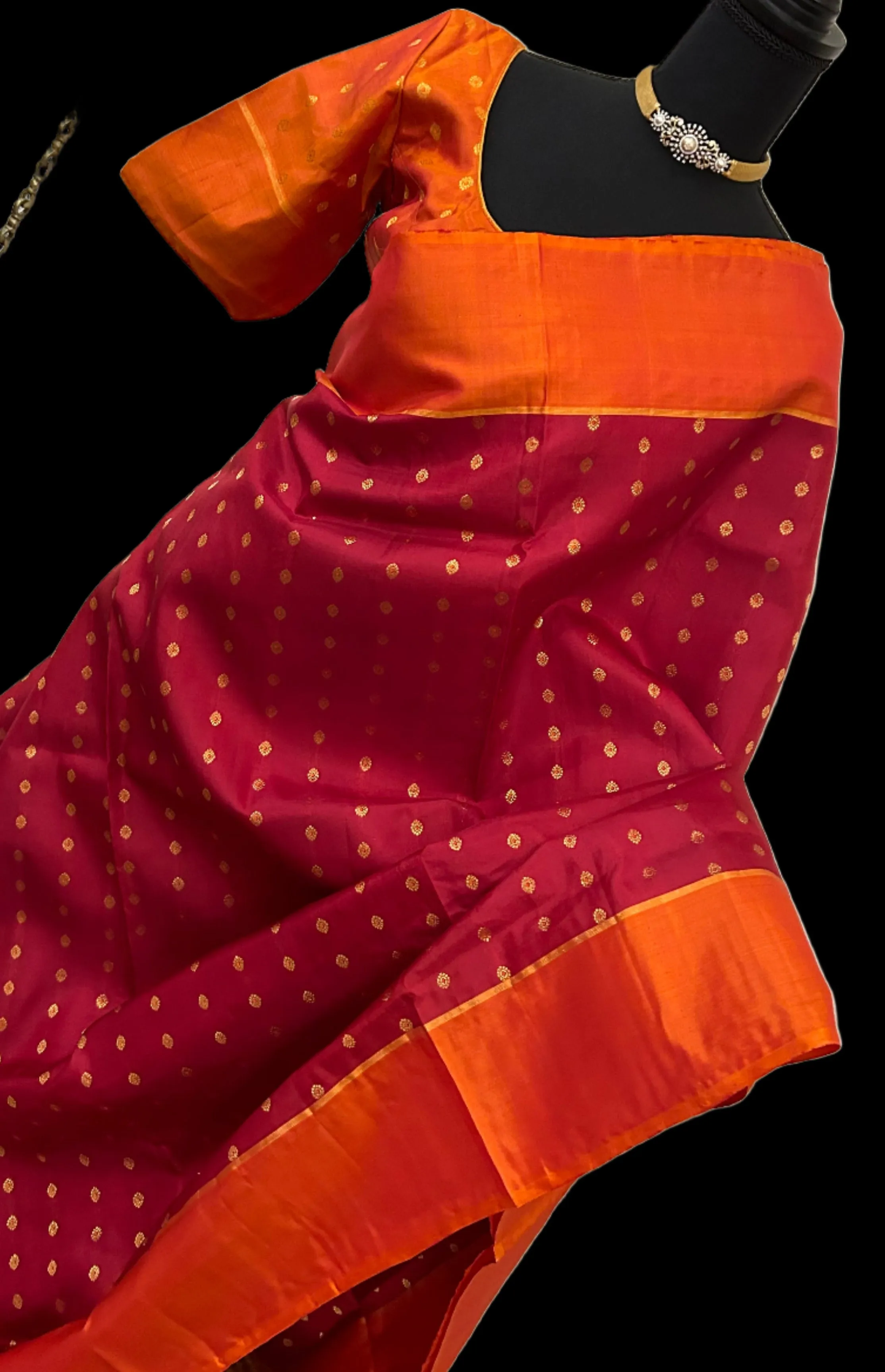 Chili RED kanchi pattu saree online usa