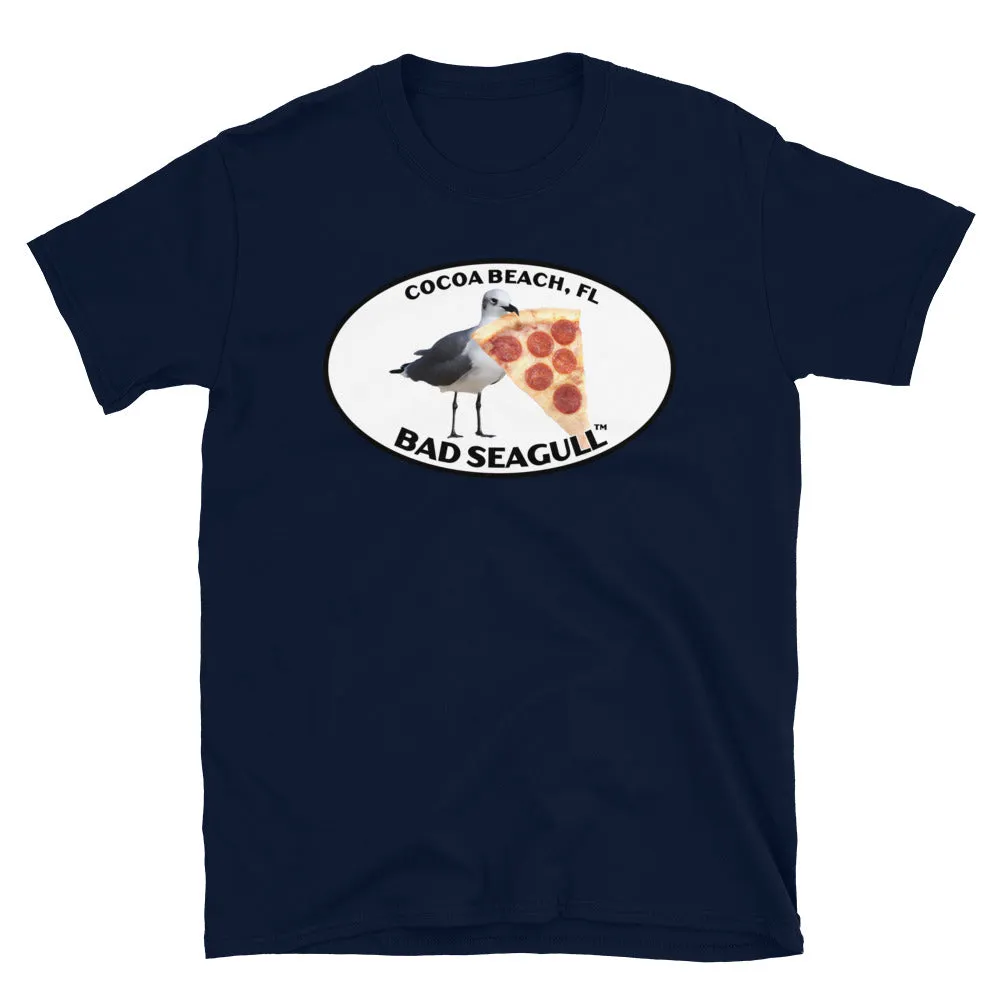 Cocoa Beach Bad Seagull with Pizza Tee