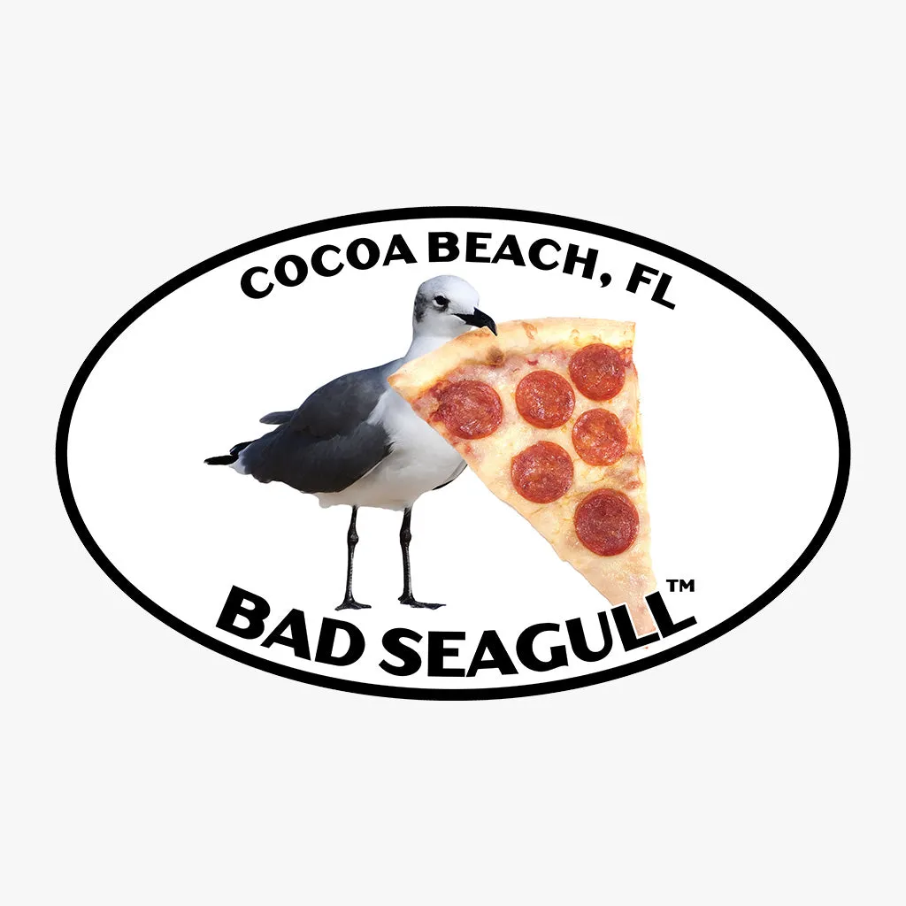 Cocoa Beach Bad Seagull with Pizza Tee