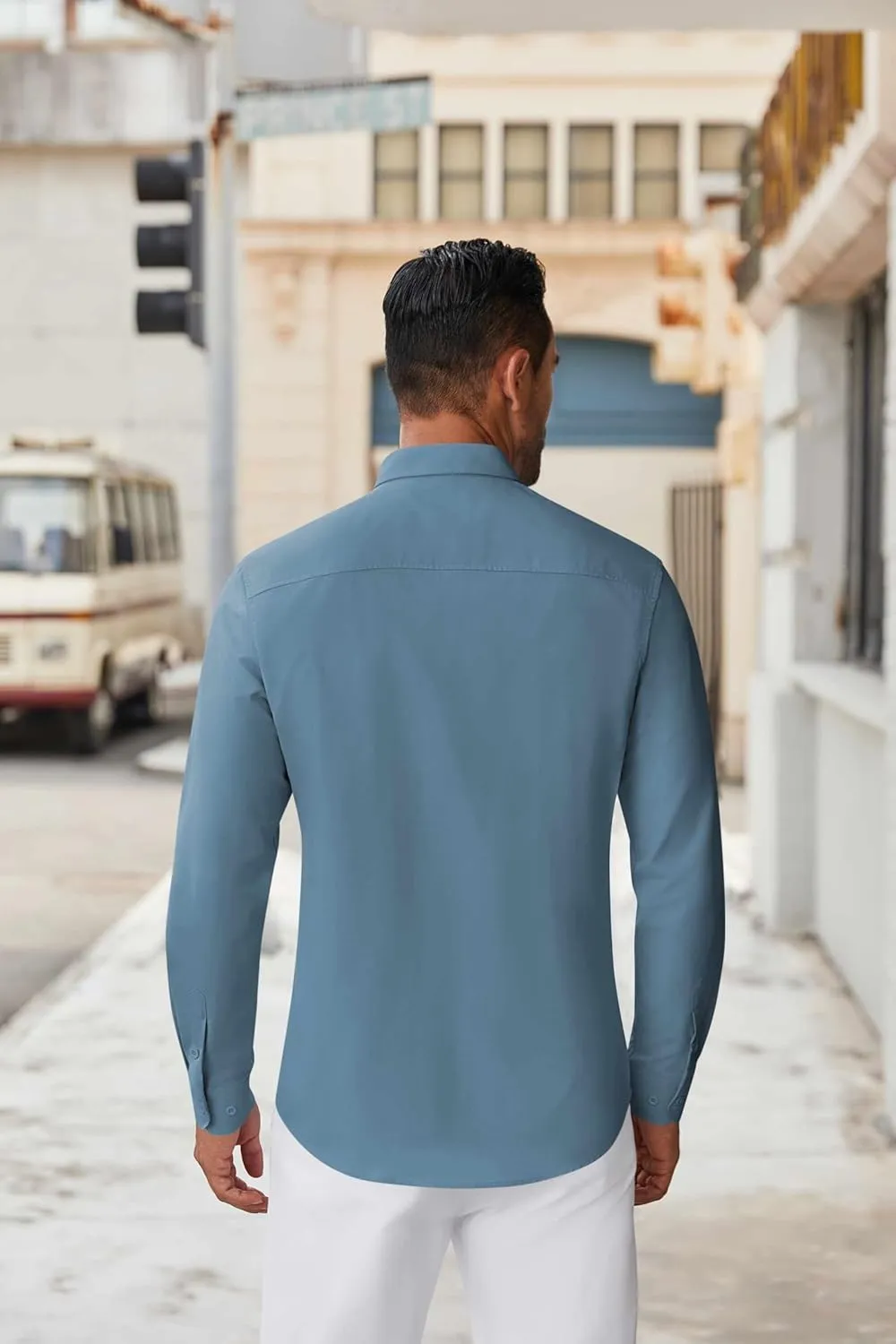 COOFANDY Men's Long Sleeve Button Down Shirts Casual Untucked Dress Shirt Beach Wedding Shirts