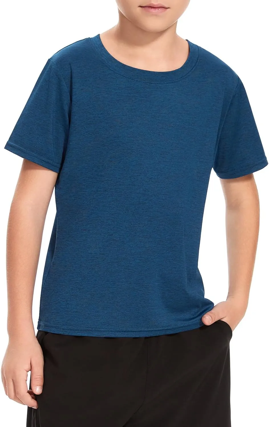 Cosy Pyro 5 Pack Boys Athletic Shirts Short Sleeve Tees Youth Dry-Fit Wicking Active Performance Tshirts for Kids