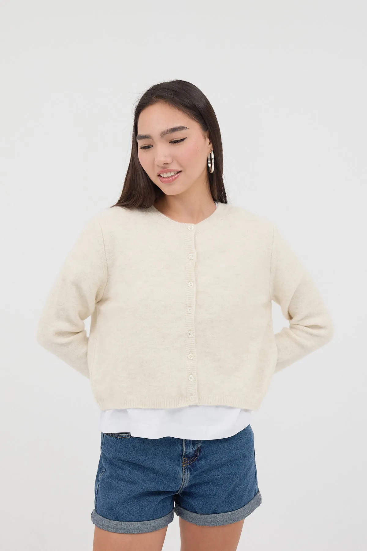 Crew Neck Buttoned Knitwear Cardigan