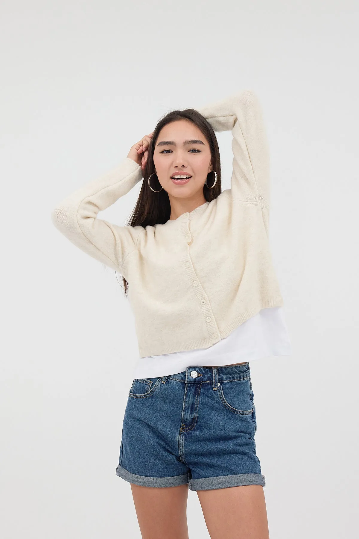 Crew Neck Buttoned Knitwear Cardigan