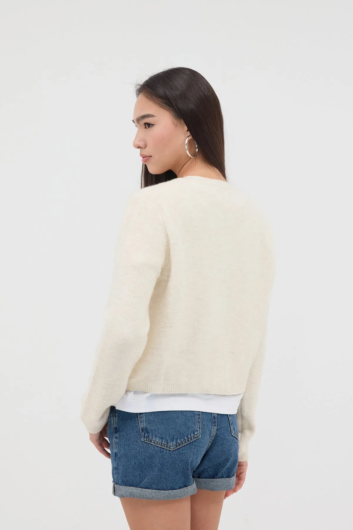 Crew Neck Buttoned Knitwear Cardigan