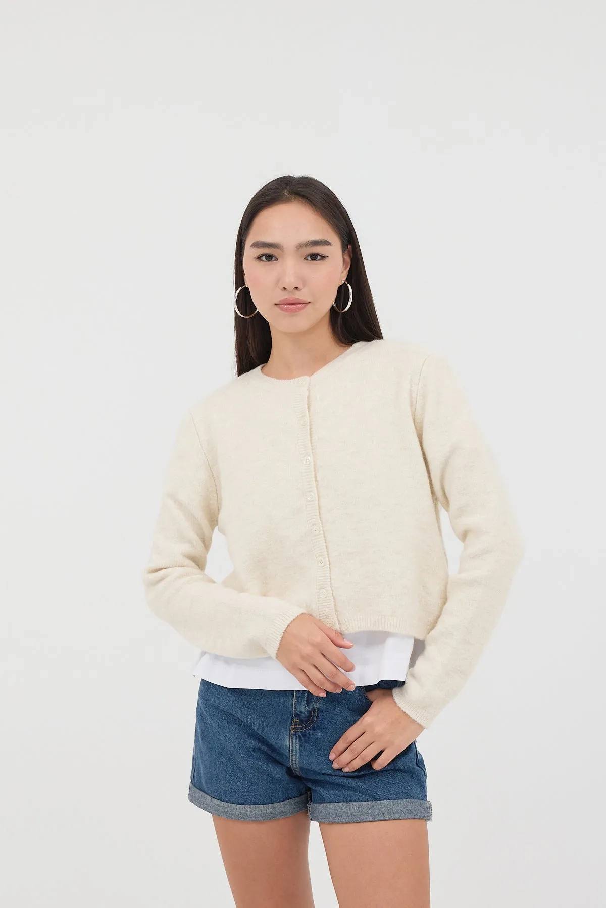 Crew Neck Buttoned Knitwear Cardigan