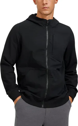 CRZ YOGA Men's Cotton Zip-up Hoodie Thick Terry Essentials Athletic Casual Hoodies Zip Hooded Jackets Sweatshirt with Pockets