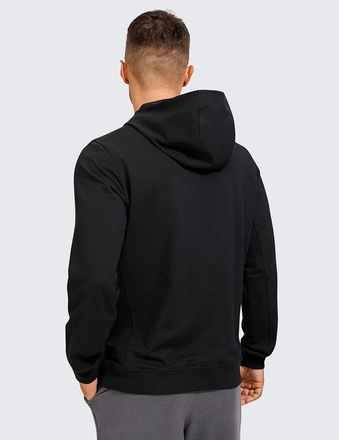 CRZ YOGA Men's Cotton Zip-up Hoodie Thick Terry Essentials Athletic Casual Hoodies Zip Hooded Jackets Sweatshirt with Pockets