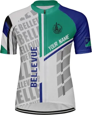 Customized Bellevue Women Cycling Jersey Short Sleeve Quick Dry Shirts