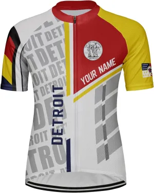 Customized Detroit Women Cycling Jersey Short Sleeve Quick Dry Shirts
