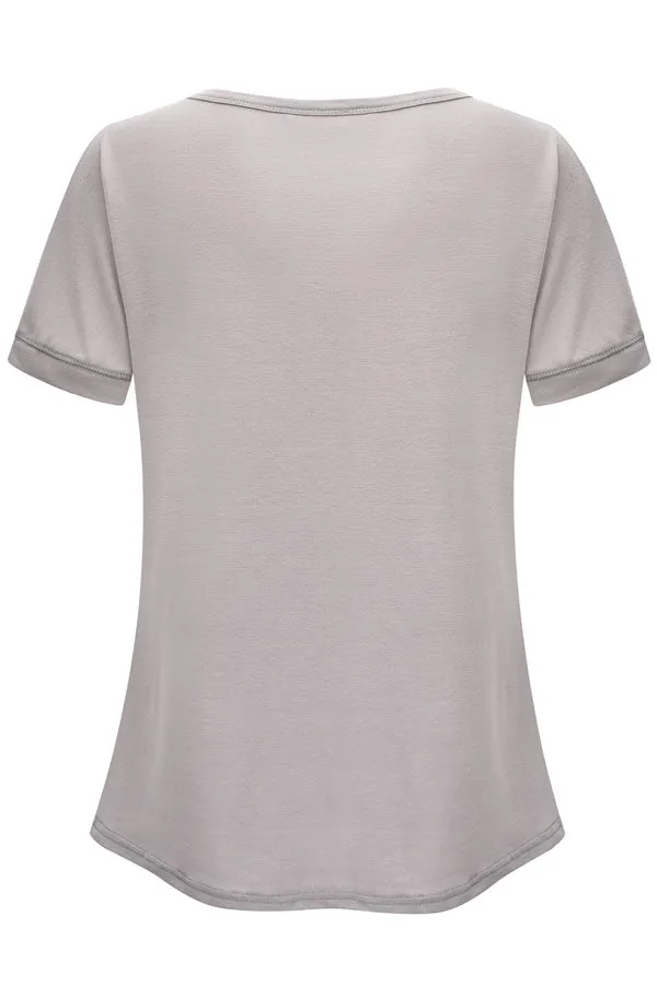 Double Layer Comfortable Nursing Top Short-Sleeved Pajamas