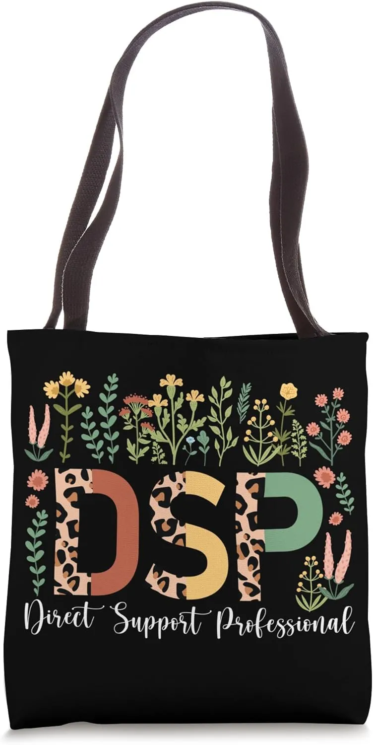 DSP Appreciation Direct Support Professional Leopard Tote Bag