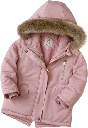 EnJoCho Kids Toddler Baby Girls Boys Autumn Winter Warm Thick Padded Cotton Long Sleeve Girls Dress Coats (Pink, 7-8 Years)
