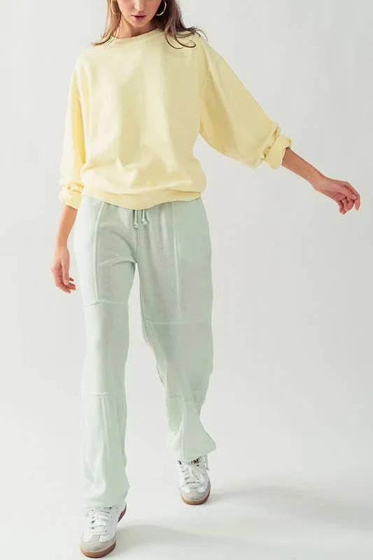 EXPOSED SEAM MINERAL WASH JOGGERS: MINT