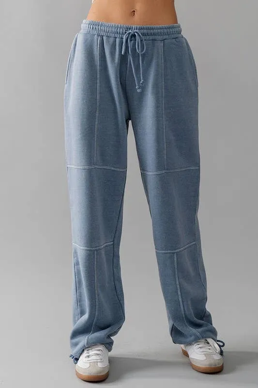 EXPOSED SEAM MINERAL WASH JOGGERS: MINT