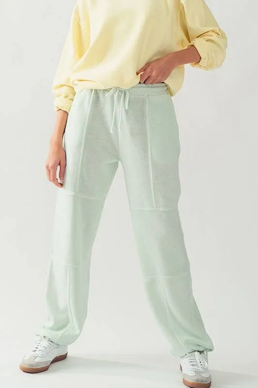 EXPOSED SEAM MINERAL WASH JOGGERS: MINT