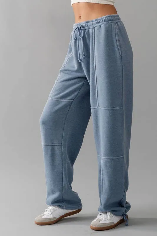 EXPOSED SEAM MINERAL WASH JOGGERS: MINT