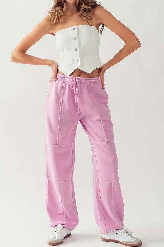 EXPOSED SEAM MINERAL WASH JOGGERS: MINT
